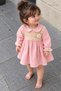 Baby Girl Dress - Floral Detailed Lace Collar Muslin Dress 6 9 12 18 Months - 5