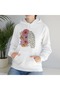 Unisex White Loose Fit Hooded Sweatshirt with Inner Pockets, Warm Hoodie
