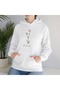Unisex White Streetwear Oversize Hooded Casual Cotton Sweatshirt with Pockets