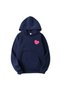 Unisex Navy Blue Hooded Oversize Sweatshirt Comfortable Fit Cotton with Fleece Inside