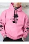 Unisex Pink Oversize Hooded Sweatshirt with Kangaroo Pocket, 3 Thread Raster Hoodie