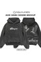 Unisex Anthracite Vintage Washed Oversize Hooded Sweatshirt Streetwear Hoodie