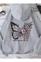 Unisex Gray Streetwear Oversize Hooded Casual Cotton Sweatshirt with Pockets
