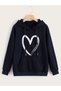 Unisex Black Relaxed Fit Hooded Kangaroo Pocket Thick Sweatshirt
