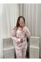Pink Rose Patterned Powder Milan Long Sleeve Pajama Set - 3