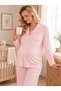 Likapashop Interlock Buttoned Embroidered Maternity Long Sleeve Pajama Set - 2