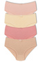 Women's Plus Size Cotton High Waist Slip Panties 4 Pack