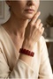 Natural Stone Rectangular Cut Flexible Bracelet - 2