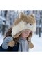 Boys & Girls Fox Model Plush Beret & Hat - 2