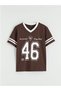 Brown Printed Oversize 100% Cotton Women's T-Shirt - 2