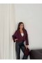 Women's Double-Breasted Collar Short Oversized Cut Long Sleeve Bomber Jacket