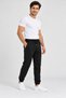 Men's Black 3-Thread Sweatpants with Soft Textured Cotton and Elastic Cuffs - 5