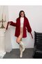 Women's Cape Belted Double-Breasted Collar Buttoned Short Cashmere Coat - 3