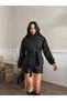 Women's Stand Collar Double Button Belted Short Cashmere Coat