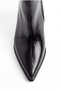 Women's Black Patent Leather Zippered Winter Heeled Boots Erzal - 5
