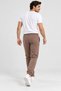Men's Brown 3-Thread Sweatpants with Soft Textured Cotton and Elastic Cuffs - 5