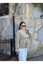Women's Short Stand Collar Double Button Belted Trench Coat - 4