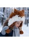 Boys & Girls Fox Model Plush Beret & Hat - 2