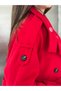 Women's Stand Collar Belted Double Button Short Cashmere Coat - 6