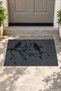 Gray Bird on the Branch Patterned Door Mat 35X60 cm - 4