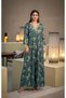 Elegant Long Sleeve 1PC maxi dress for Women, Embroidered V Neckline Feather Cuffs arabic dress, women long sleeve dresses Ideal for casual wear (UAE/KSA, Alpha, XXL, Regular, Regular, Teal Blue) - 4
