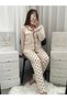 Women's Patterned Milan Long Sleeve Pajama Set with Underwear - 6