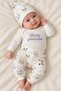 Baby Boy 3-Piece Daily Set Seasonal Cotton Fabric Newborn Hat Top and Bottom Set Little Panda