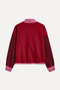 Woman's Red Polo Collar Sweater - 6