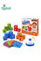 Kids Square Match Puzzle Game with 16 Colourful Expression Blocks, 24 Challenge Cards and Bell, Educational Face Matching Board Game, Memory and Logic Learning Toy for Boys and Girls