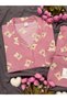 Powder Teddy Bear Patterned Collared Buttoned Long Sleeve Berlin Camisole Pajama Set - 2