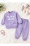 Baby Girl Embossed Printed 100% Cotton Top and Bottom Set (9-12-18 Months) - 3