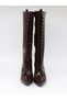 Pres 1113 Brown Krşk Patent Leather Heeled Women's Boots - 8