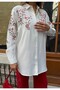 Women's Shirt with Bead Embroidery on Front and Sleeves, Standard Pants Size Suit - 5