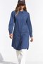 Women's Long Sleeve Tunic Casual Buttoned Indigo Shirt - 5