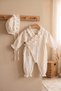 4 Layer Muslin, Ruffle Detailed Newborn Romper |   Jumpsuit & Hat Set |   First Photo Shoot, Mevlit Set |   0-3 Months