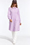 Women's Long Sleeve Tunic Casual Buttoned Lilac Shirt - 6