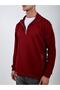 Men's Oversize Standing Collar Half Zipper Pocket Sweatshirt Without Hood 3 Threads - 6