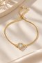 316L Steel Heart Zircon Stone Elevator Bracelet - 2