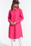 Women's Long Sleeve Tunic Casual Buttoned Fuchsia Shirt