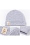 Baby Cotton Nature Printed Gray Folded Newborn Baby Hat - 3