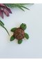 Hand Knitted Amigurumi Cute Turtle Figured Snap Buckle Organic Cotton Children's Hair Clip - 3