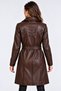 Betty Genuine Leather Women's Chestnut Brown Trench Coat - 3