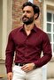 Men's Long Sleeve Classic Collar Claret Red Shirt