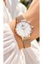 Rose Color Wicker Steel Stone Strap-White Dial-Women's Wristwatch-In Stylish Box