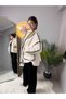 Snow Teddy Black Ribbed High Collar Oversize Plush Jacket - 8808 Li̇monx - 5
