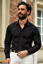 Men's Long Sleeve Classic Collar Black Shirt - 2