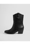 Black Leather Women's Cowboy Boots-Women's Western Boots - 3