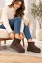 Papuç Sepeti 5446 Women's Furry Mini Ankle Length High Sole Suede Boots