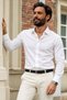 Men's Long Sleeve Classic Collar White Shirt - 3
