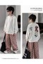 Pek-Şik Moda Boy's Letter Printed Sweatshirt with Checked Pants Set - 2